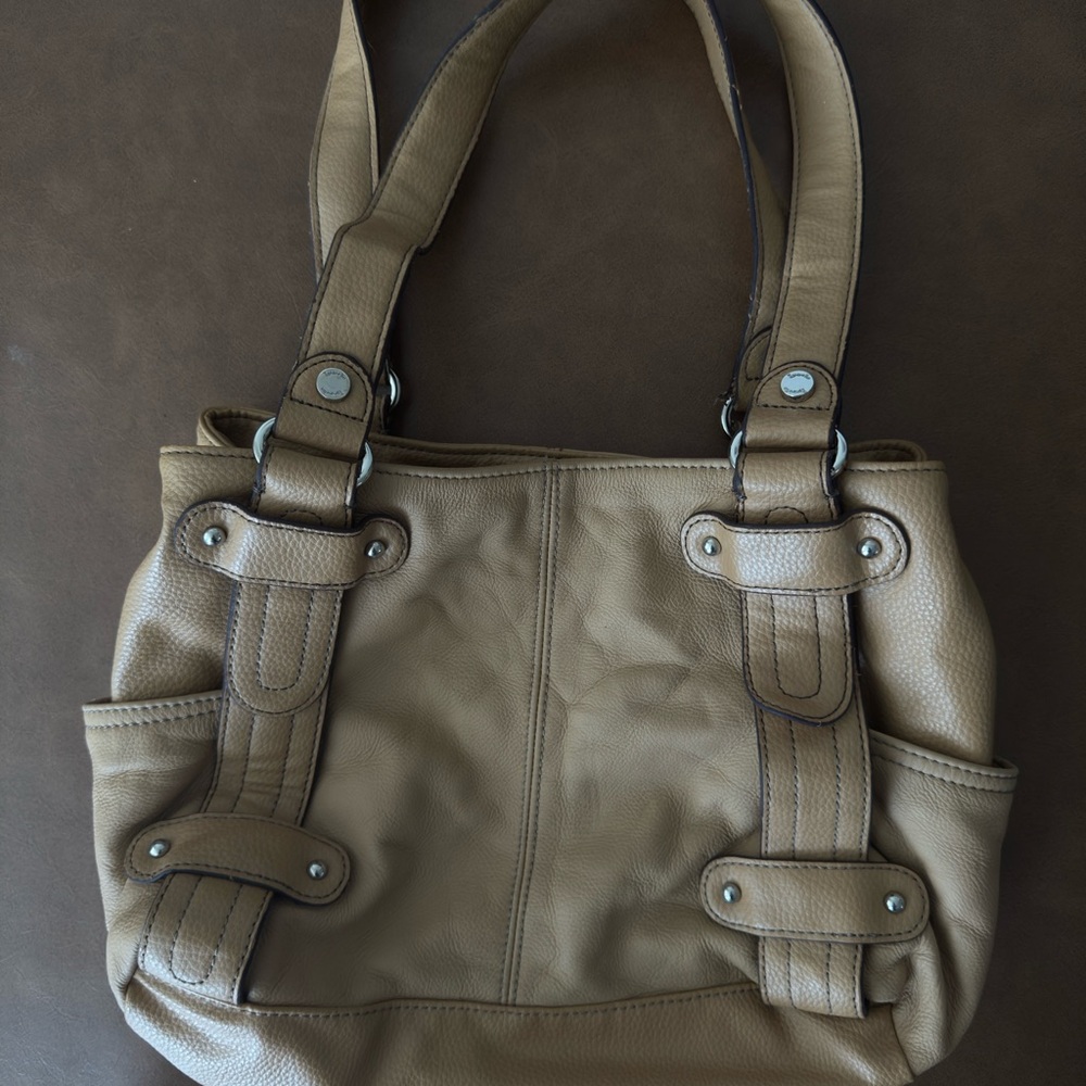 Tignanello Tan Leather Shoulder Bag